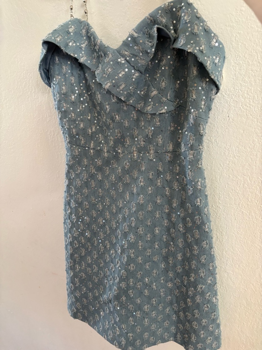 Blue Sequin Cocktail Dress